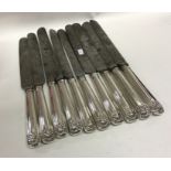 A good set of ten large silver handled knives with