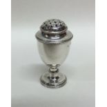 A good Victorian silver pepperette with lift-off c