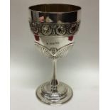 A good quality Victorian silver goblet with shell