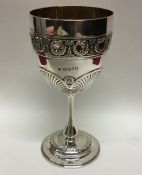 A good quality Victorian silver goblet with shell