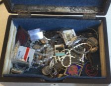 A collection of silver and other costume jewellery