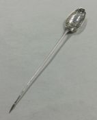 A large Georgian silver mote spoon with pierced bo
