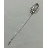 A large Georgian silver mote spoon with pierced bo