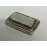 A George III bright cut silver snuff box with hing