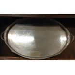A large silver plated gallery tray. Est. £20 - £30