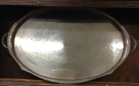 A large silver plated gallery tray. Est. £20 - £30