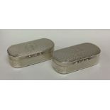 A good pair of heavy crested silver snuff boxes of