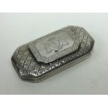 A rare hinged top Georgian silver snuff box engrav