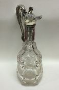 An unusual Victorian silver mounted wine ewer attr