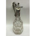 An unusual Victorian silver mounted wine ewer attr