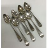 A set of six Georgian silver OE pattern teaspoons.