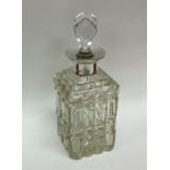 A silver and glass mounted scent bottle. Birmingha