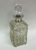 A silver and glass mounted scent bottle. Birmingha