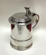 EXETER: A rare silver Queen Anne flat lidded tanka