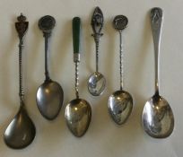 A collection of six good silver souvenir spoons. V