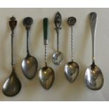 A collection of six good silver souvenir spoons. V