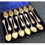 A good cased set of twelve Victorian silver ice cr
