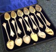 A good cased set of twelve Victorian silver ice cr