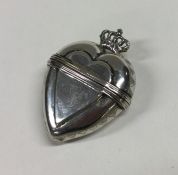 A heavy large Continental silver heart shaped box