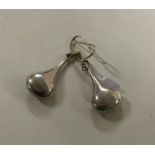A pair of modern cast silver earrings. Approx. 2 g