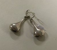 A pair of modern cast silver earrings. Approx. 2 g