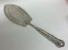 RUSSIAN: A heavy silver fish slice with pierced bl