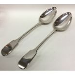 A pair of good heavy fiddle pattern silver basting