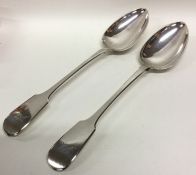 A pair of good heavy fiddle pattern silver basting