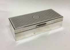 A silver mounted hinged top box with fitted interi