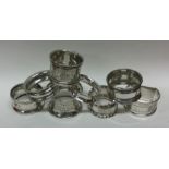 A good collection of silver napkin rings. Various