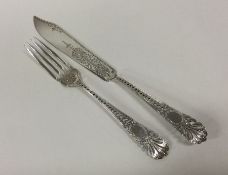 An attractive Victorian silver butter knife togeth