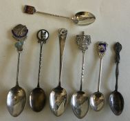 A collection of seven good silver souvenir spoons.