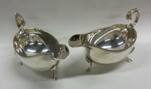 DUBLIN: A pair of good Irish silver sauce boats wi