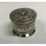 An Asian silver box with lift-off cover. Approx. 8