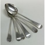 A set of six George III silver teaspoons. London 1