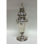 A good quality heavy silver sugar caster of shaped