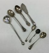 A collection of silver cruet spoons. Approx. 67 gr