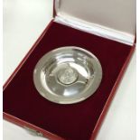 A heavy cased silver armada dish. London 1972. By