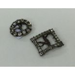 Two silver mounted and paste buckles. Approx. 11 g