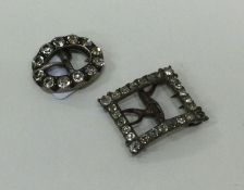 Two silver mounted and paste buckles. Approx. 11 g