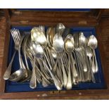 An OE pattern silver plated cutlery service. Est.