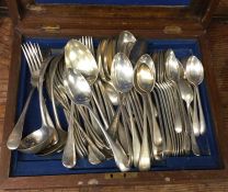 An OE pattern silver plated cutlery service. Est.