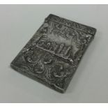 A Victorian silver card case depicting Windsor Cas