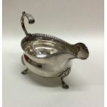 A good George III silver sauce boat with crimped r