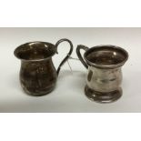 Two miniature silver christening cups. London. App