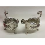 A good pair of heavy George III silver sauce boats