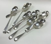 A set of four OE pattern silver dessert spoons. Sh