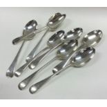 A set of four OE pattern silver dessert spoons. Sh