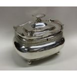 A good George II silver tea caddy / biscuit box wi