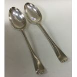 A pair of heavy Dutch silver tablespoons of typica